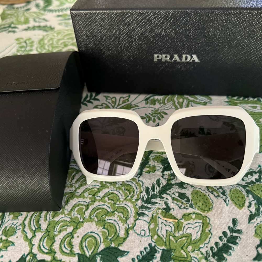Prada PR 28ZS Large White Sunglasses with original case and gift box